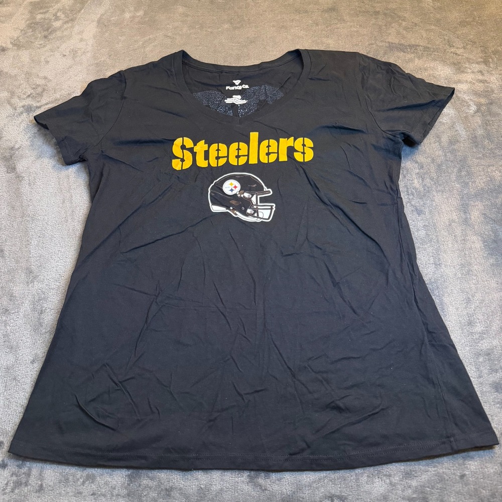 Fanatics Pittsburgh Steelers NFL Football VNeck T Shirt Fitzpatrick Womens Large